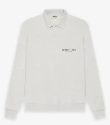 Fear of God ESSENTIALS Long Sleeve Polo Sweatshirt Gray Australia