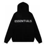 Fear of God Essentials Classic Fleece Reflective Hoodie Black Australia 40% Off