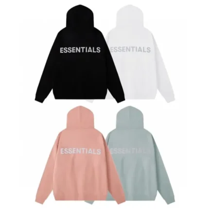 Fear of God Essentials Classic Fleece Reflective Hoodie Black Australia 40% Off