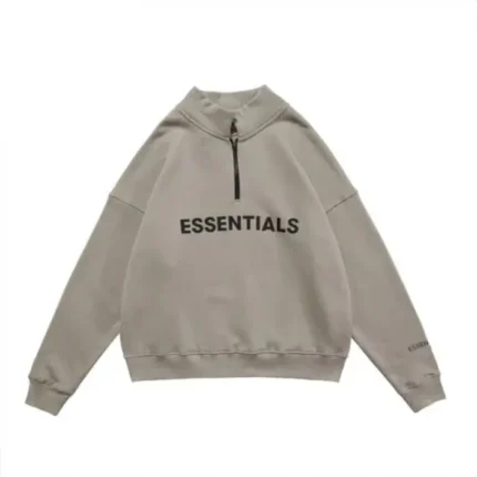 Essentials Half Zip High Collar Loose Hoodie Australia 40% Off