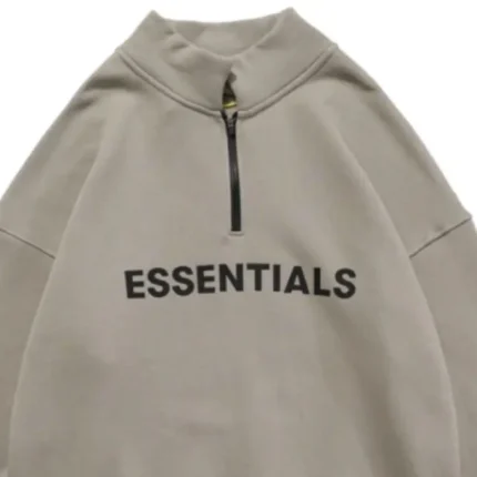 Essentials Half Zip High Collar Loose Hoodie Australia 40% Off