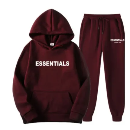 Essentials Fear of God Hoodie Tracksuit Maroon Australia