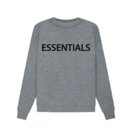 Essentials Overlapped Gray Sweater Australia